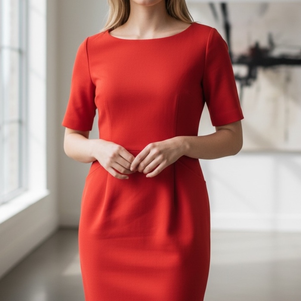 Lauren Ralph Lauren Coral Red Sheath Dress